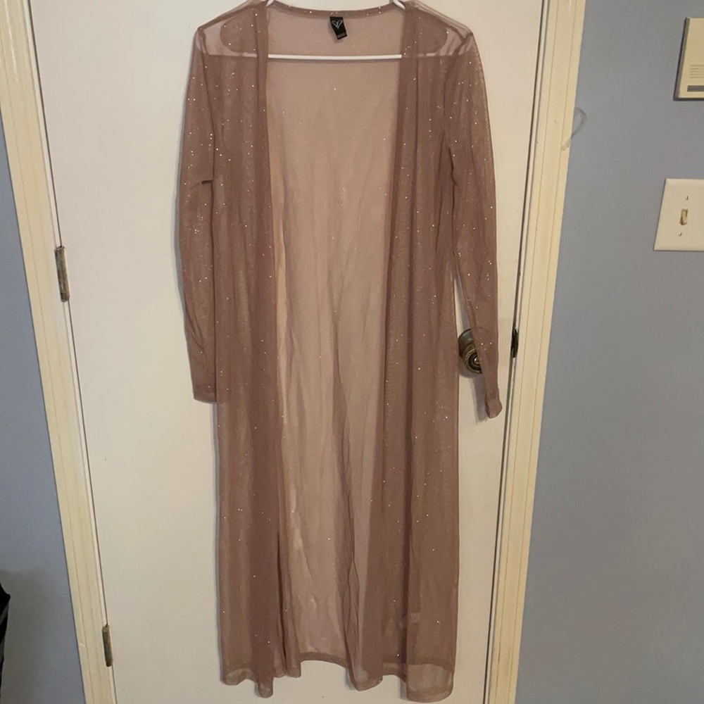 Transparent coat with sparkles